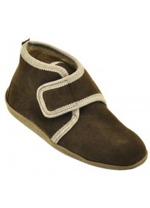 PANTOFOLA ALTA MONTONE MARRONE S.GOMMA