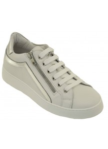 SNEAKER ALLACC. CON CERNIERA BIANCO-ARG.