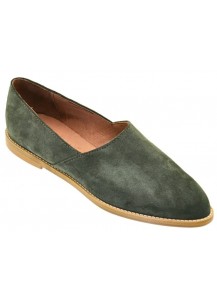 SCARPA CAMOSCIO VERDE SUOLA CUOIO