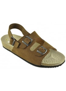 73CF SANDALO 3 FIBBIE NABUK NOCE
