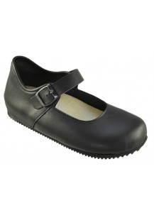 BALLERINA BIRK.CON CINTURINO VIT. NERO
