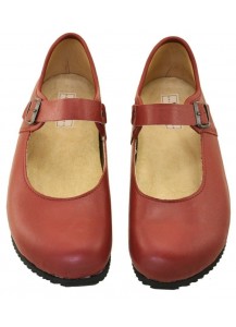 BALLERINA BIRK.CON CINTURINO VIT. ROSSO