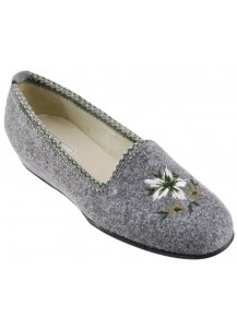 PANTOFOLA FELTRO GRIGIO RIC.FIORI S.GOMM