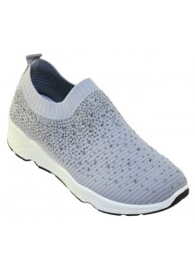 SCARPA PANTOFOLA A MAGLIA ELAST.GRIGIO+B