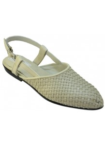 SANDALO IN PELLE INTRECC.BEIGE 102CT