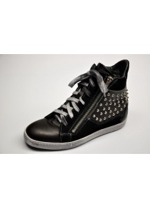 SNEAKER ALTO VIT.T.M.+CAMOSCIO NERO SOTT